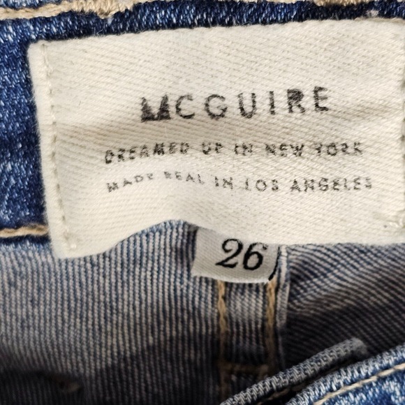MCGUIRE Made in USA Womens Size 26 Skinny Jeans Rose Embroider - Picture 9 of 13